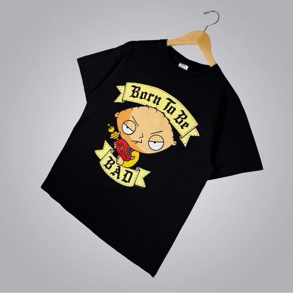 Vintage Family Guy Born To Be Bad Retro Black Short Sleeve Tee Medium - Picture 3 of 10